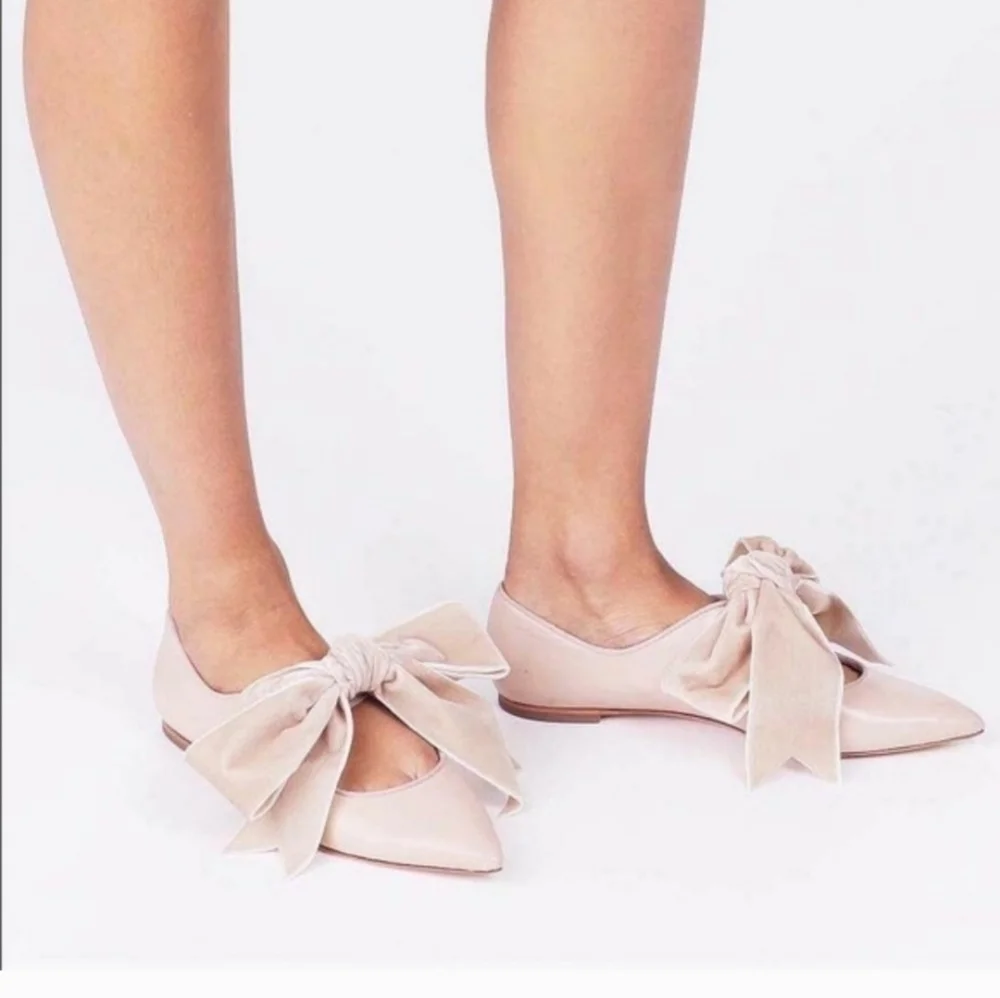 Tory Burch Clara Mules Bow Heel in nude/blush size 7